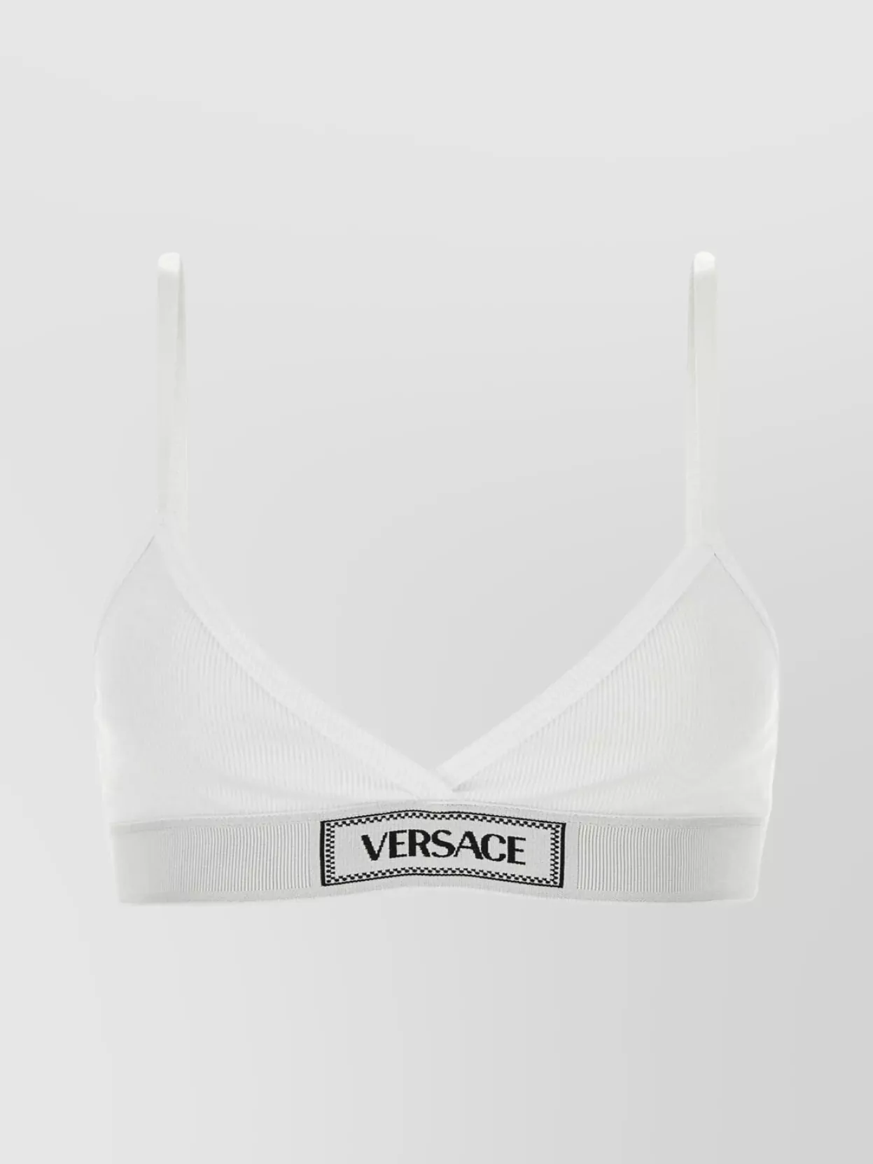 Shop Versace Stretch Cotton Triangle Bra With Adjustable Straps
