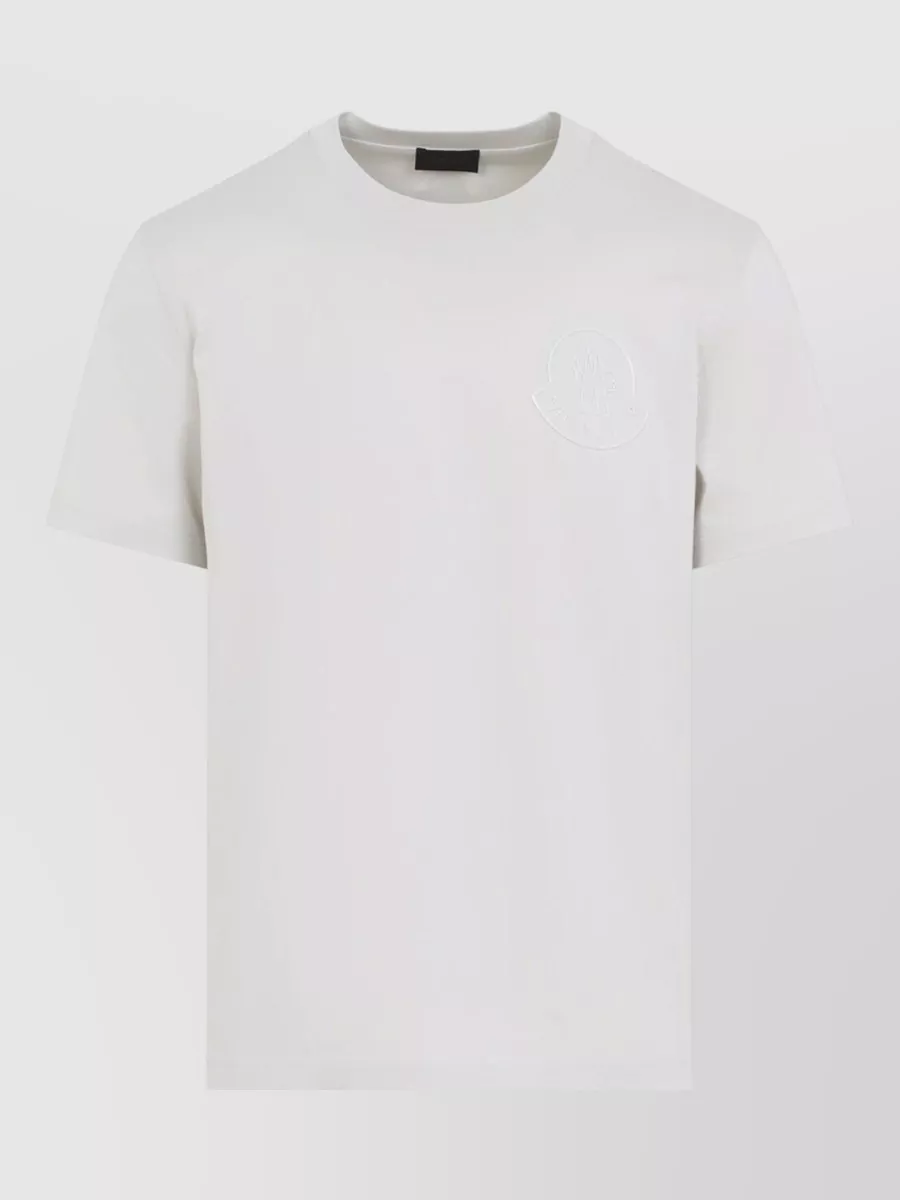 Moncler Ribbed Crew Neck Cotton Short-Sleeve T-Shirt