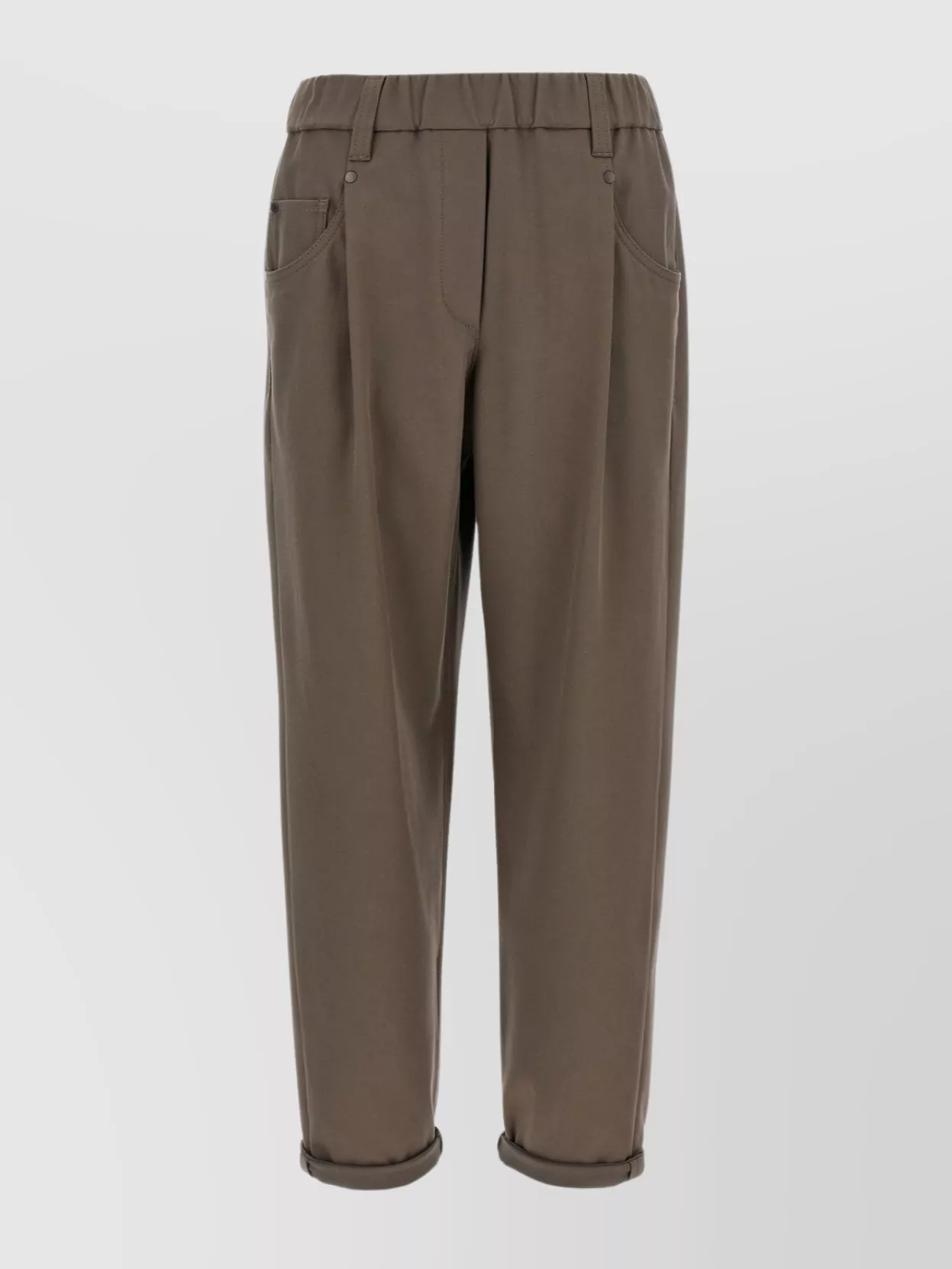 Brunello Cucinelli Elastic Waistband Trousers With Pockets And Loops