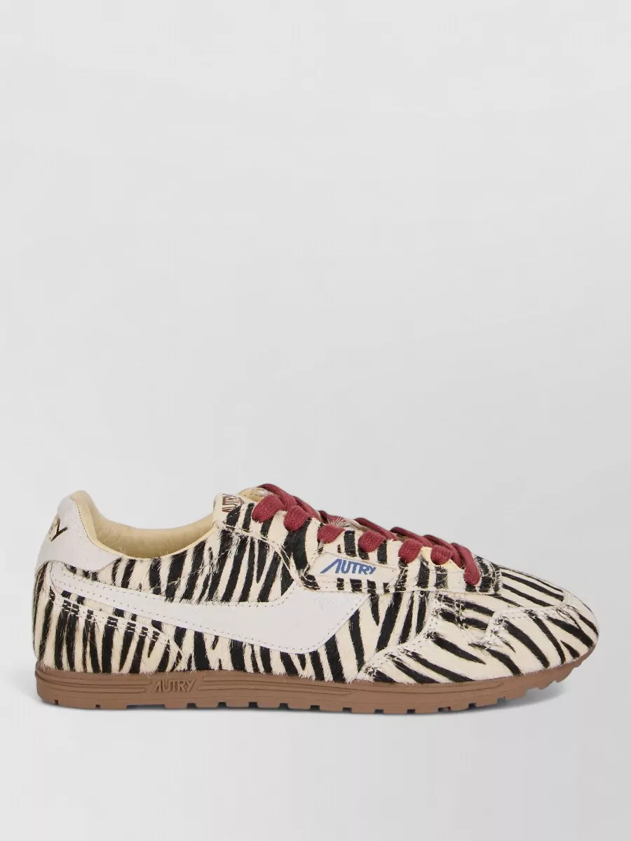 Autry Leather Striped Lace-Up Sneakers
