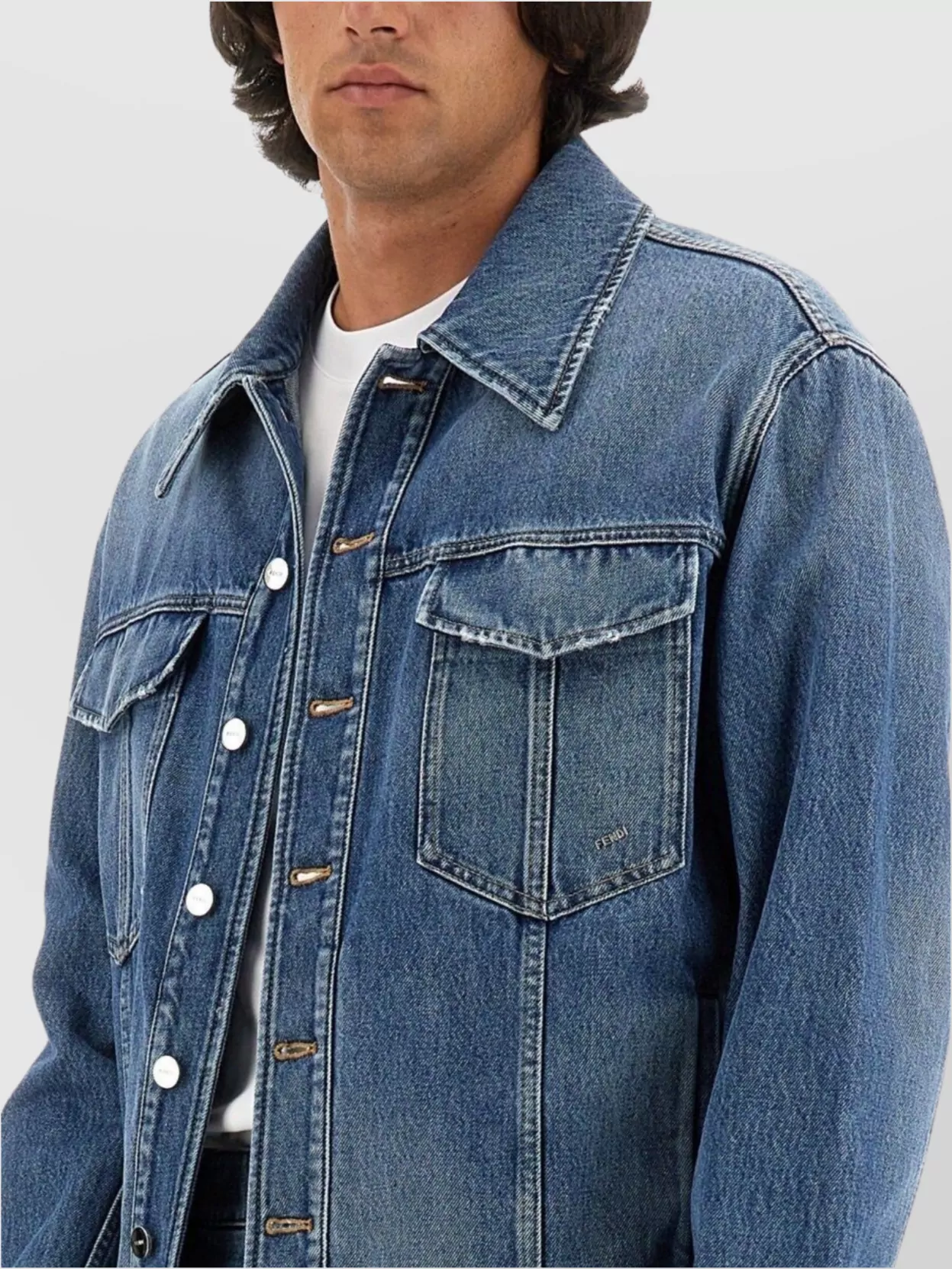 Fendi Denim Jacket Chest Pockets
