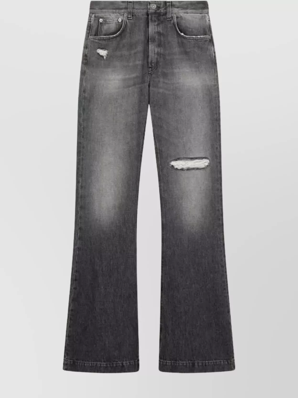 Dondup Olivia Distressed Five-pocket Trousers In Gray
