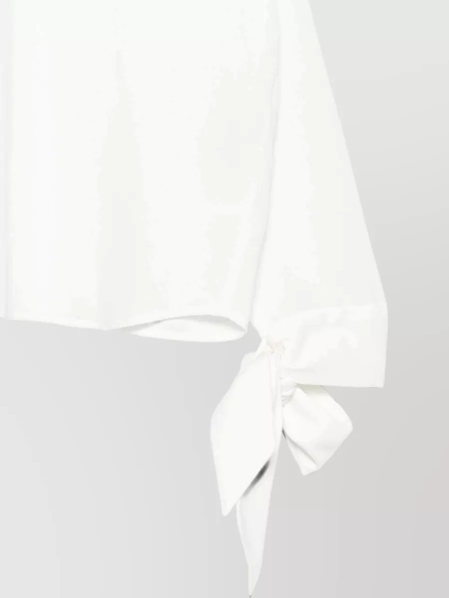 Emporio Armani Crepe High-Neck Long-Sleeve Blouse