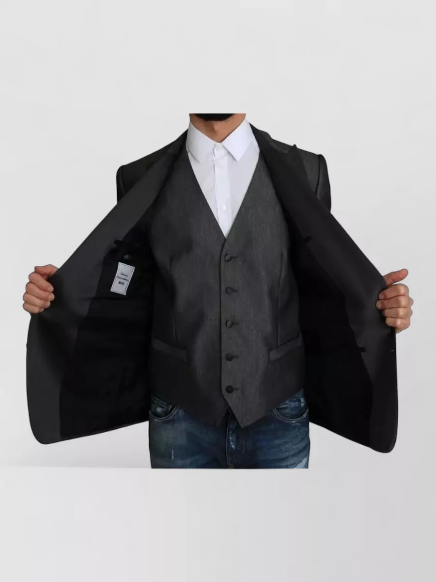 Dolce&Gabbana Wool Silk Slim-Fit Suit Blazer