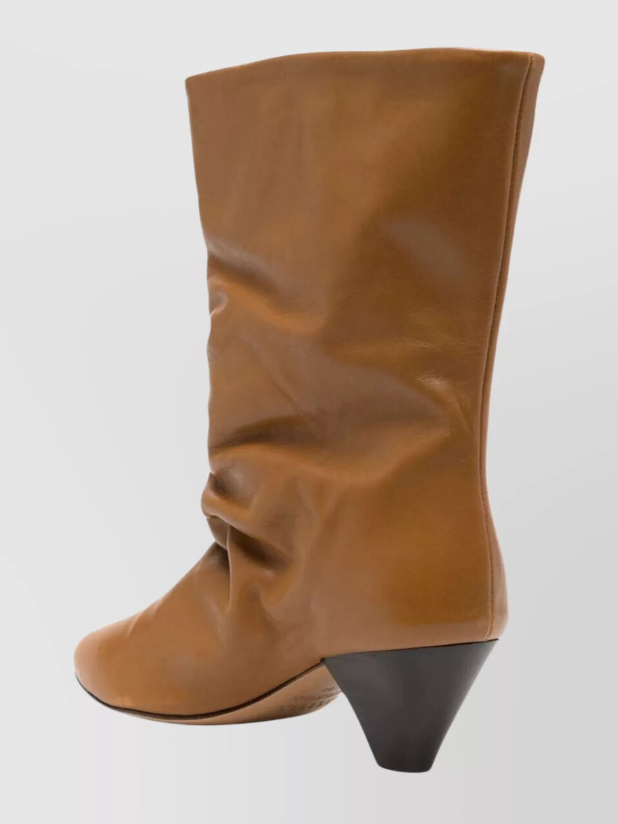 Isabel Marant Reach Mid-calf Leather Cone Heel Boots In Brown