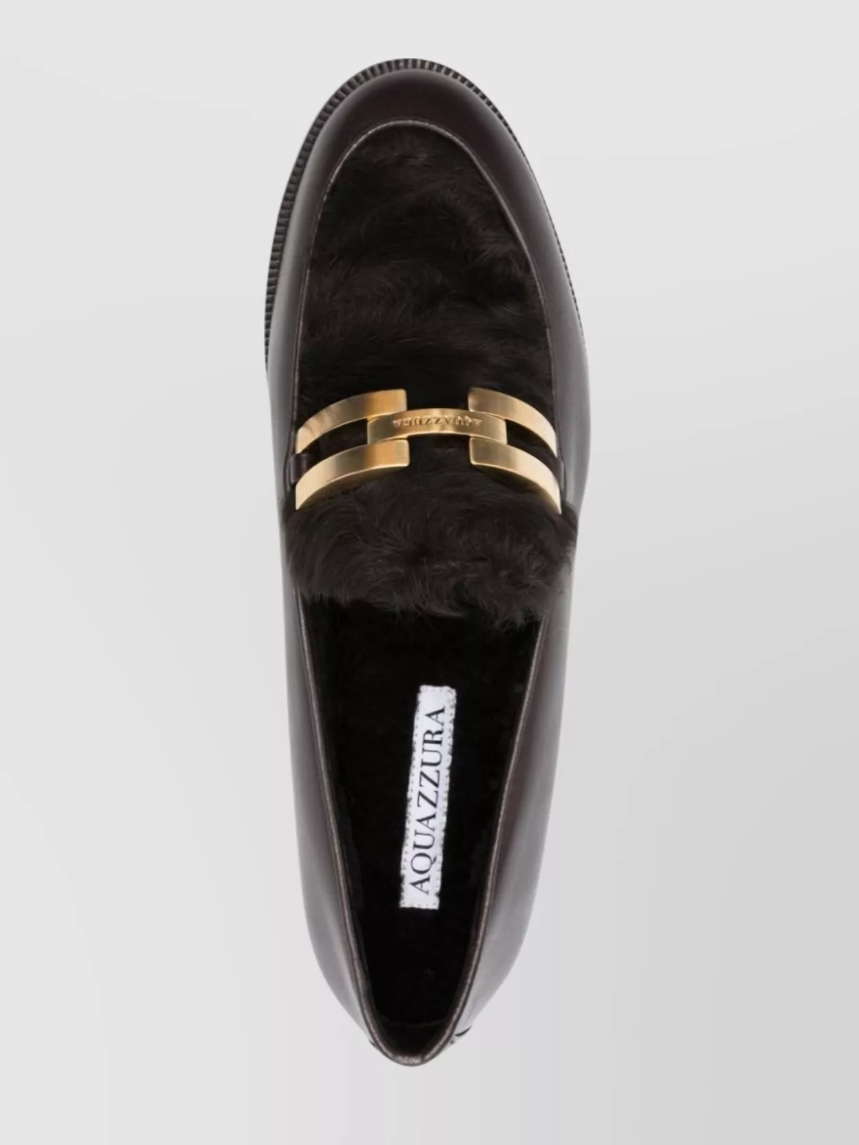Aquazzura Shearling Mocassin Leather Sole