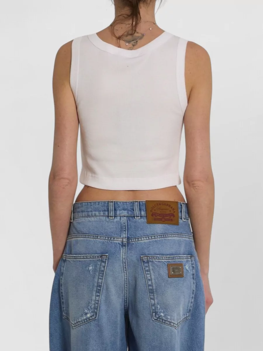 Dolce&Gabbana Ribbed Cropped Tank Top