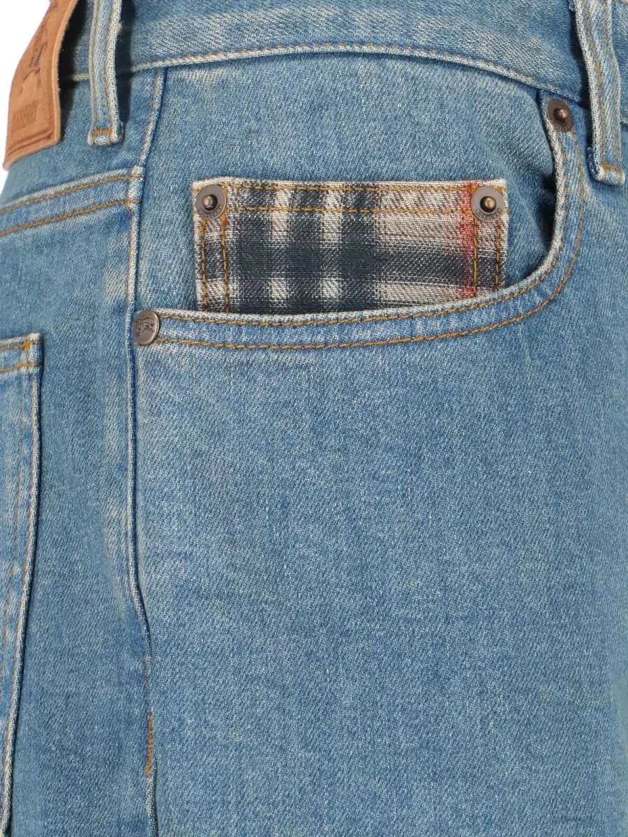 Burberry Straight Trousers Belt Loops Back Side Pockets