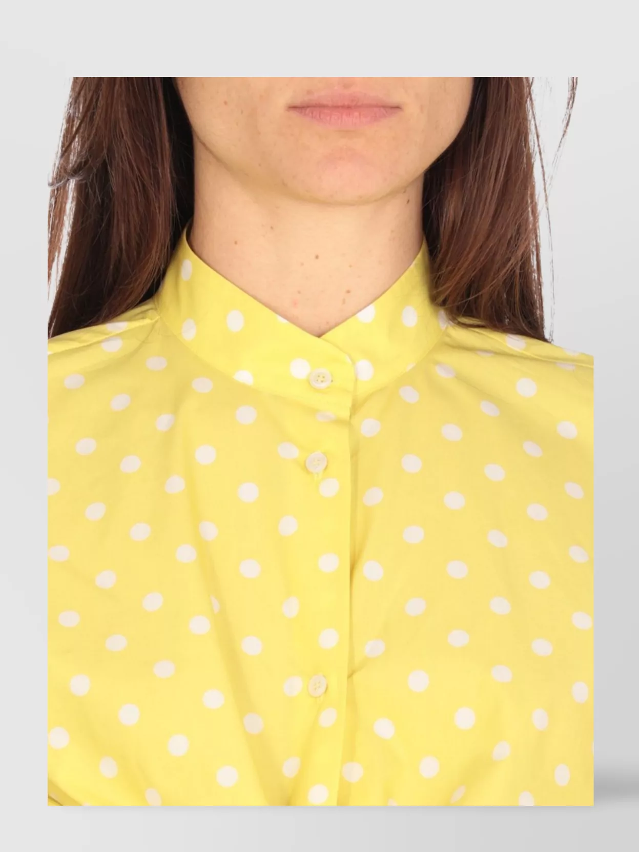 Fabiana Filippi Pois Pattern Tie Front Cotton Top In Yellow
