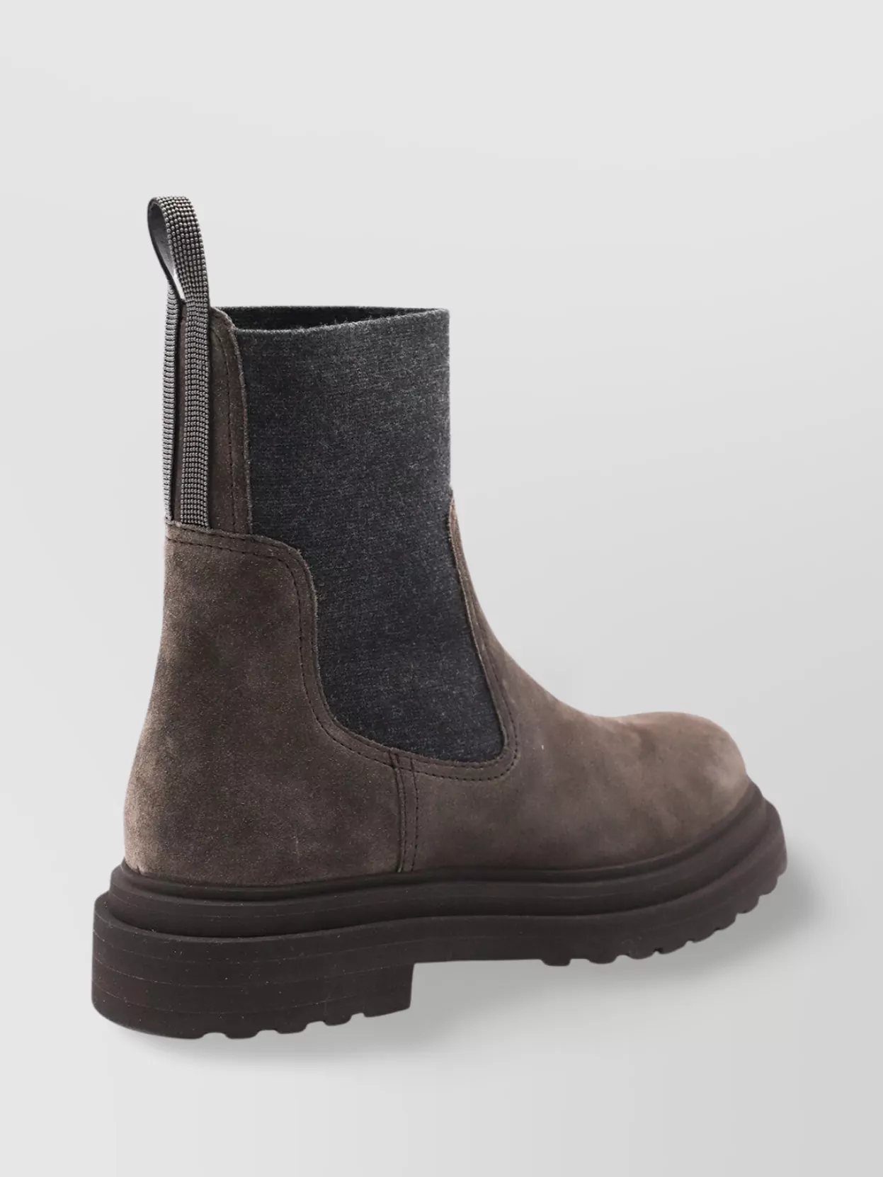 Brunello Cucinelli Chunky Sole Ankle Boots With Elastic Panels