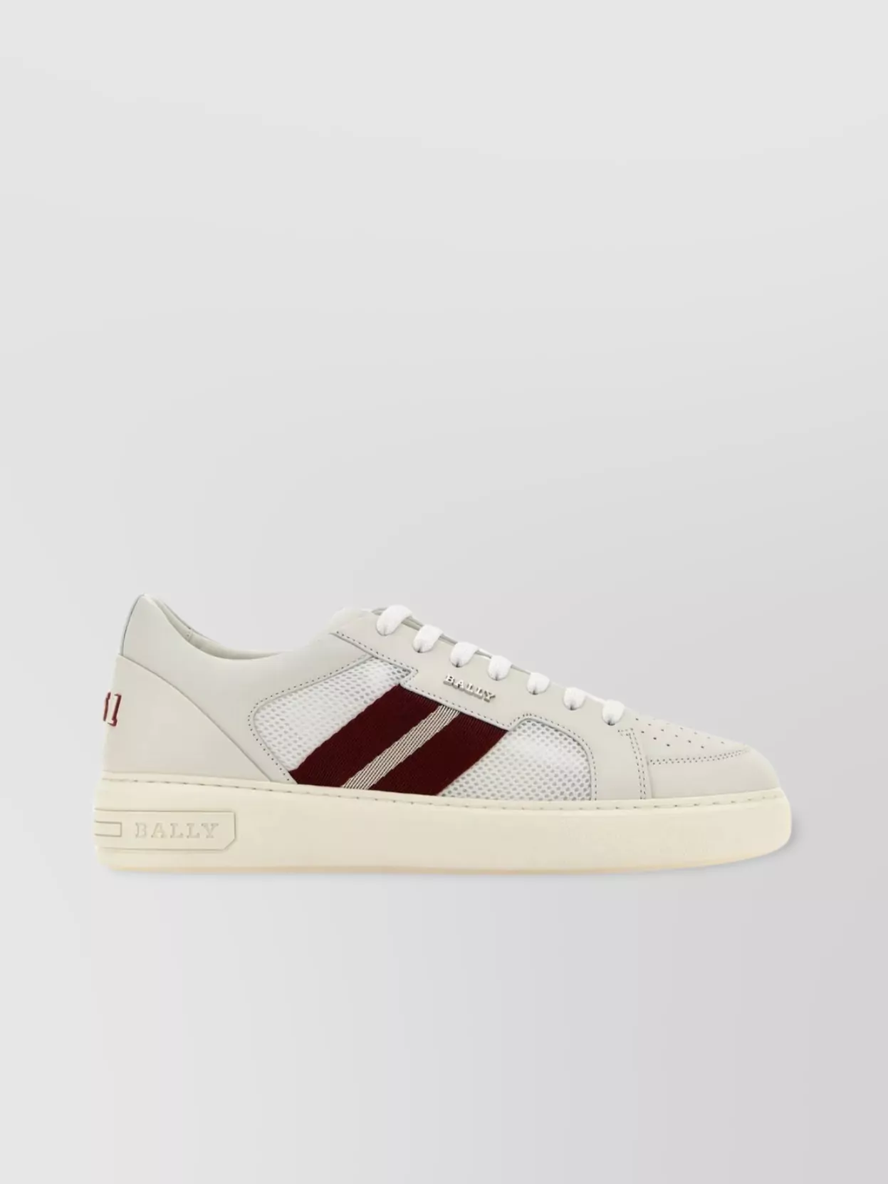 Shop Bally Leather And Fabric Sneakers With Unique Metal Patch