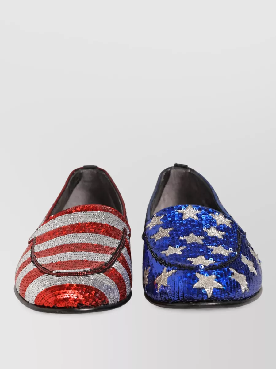 Dolce&Gabbana leather sequin slippers