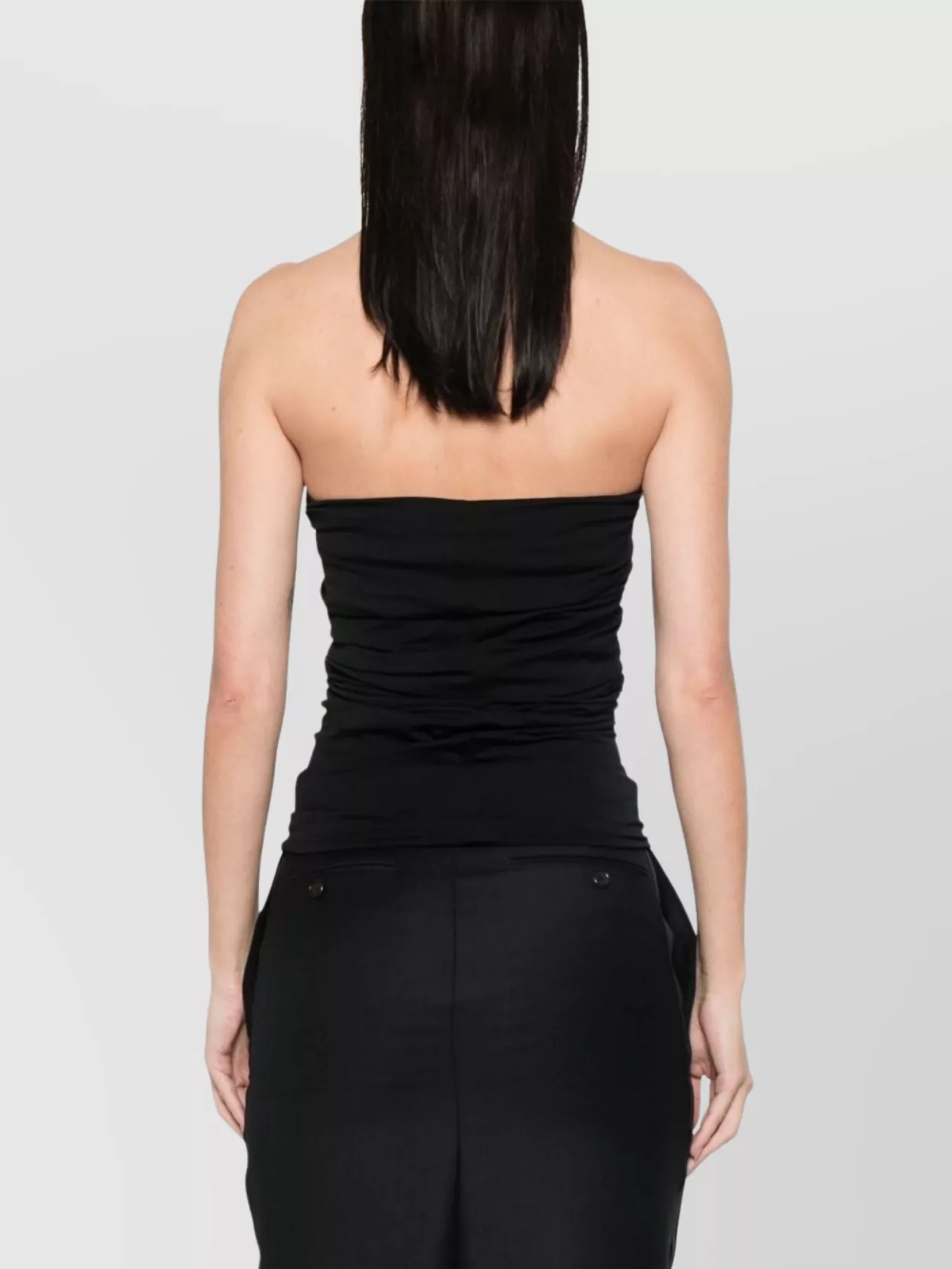 Rick Owens Ruched Design Cut-out Bustier Top In Brown