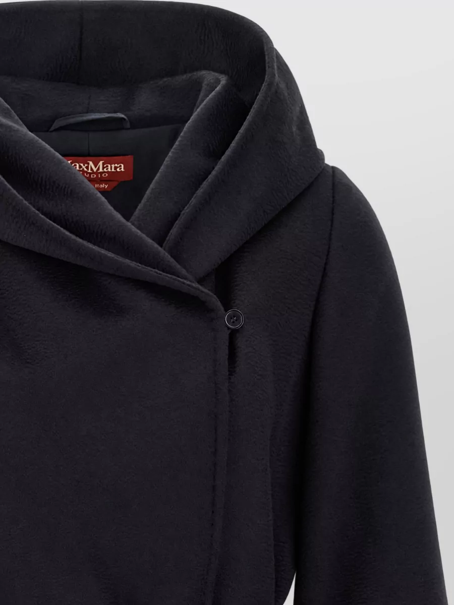 S Max Mara Wool Hooded Belted Coat