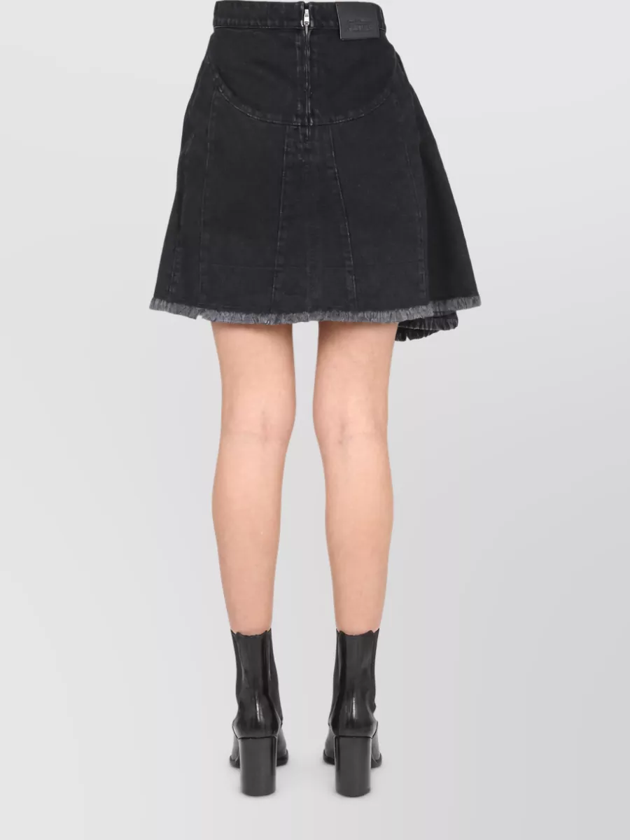 Alexander Mcqueen Cotton Asymmetric Mini Skirt
