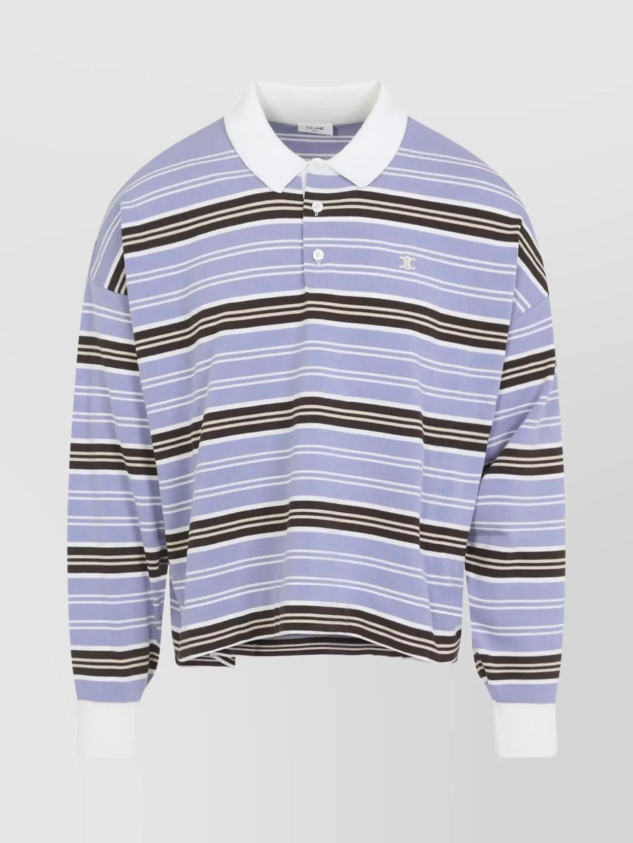 Celine Striped Polo Collar Knitwear