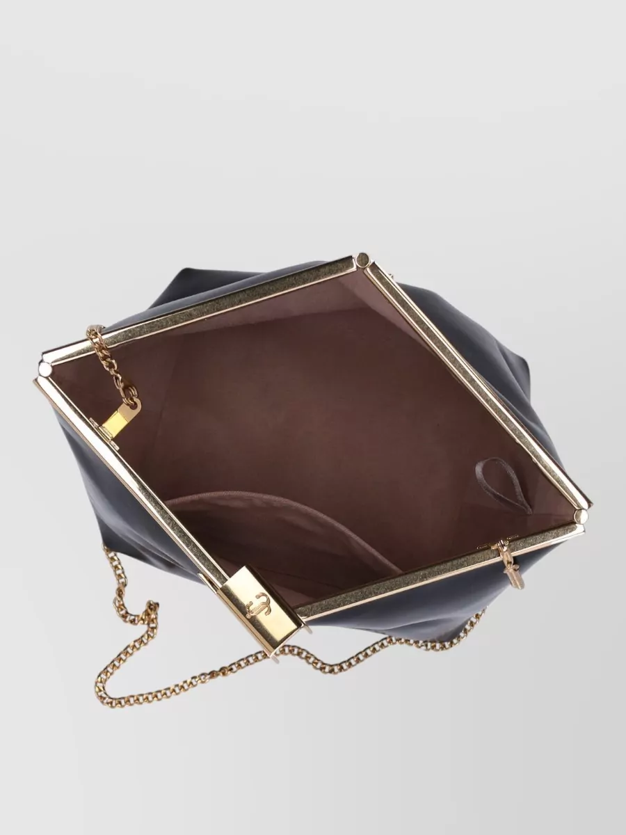 Jimmy Choo Chain Strap Clutch Bag Gold Tone Hardware