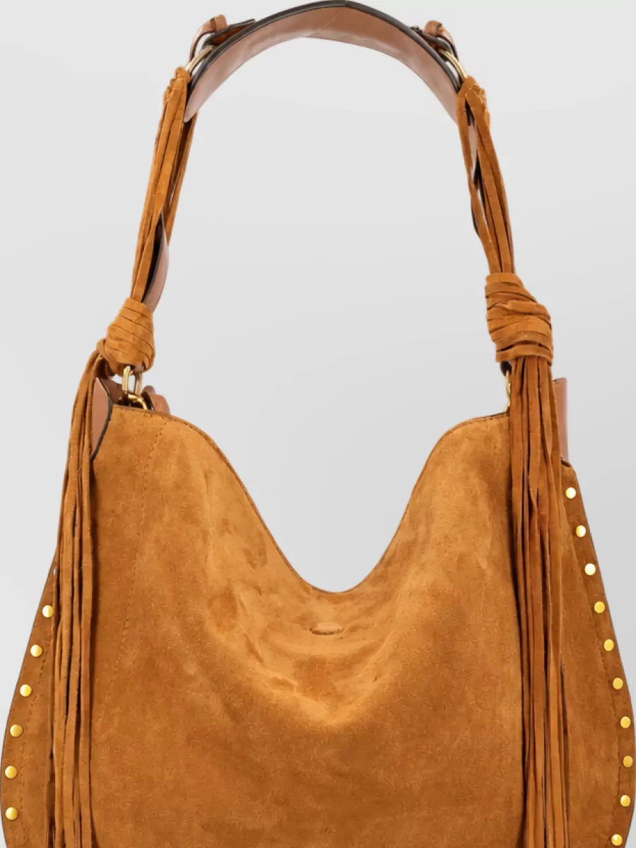 Isabel Marant Oskan Sott Velvet Leather Shoulder Bag