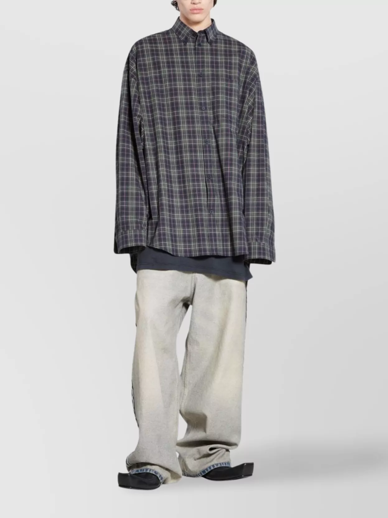 Balenciaga Flannel Shirt Check Motif