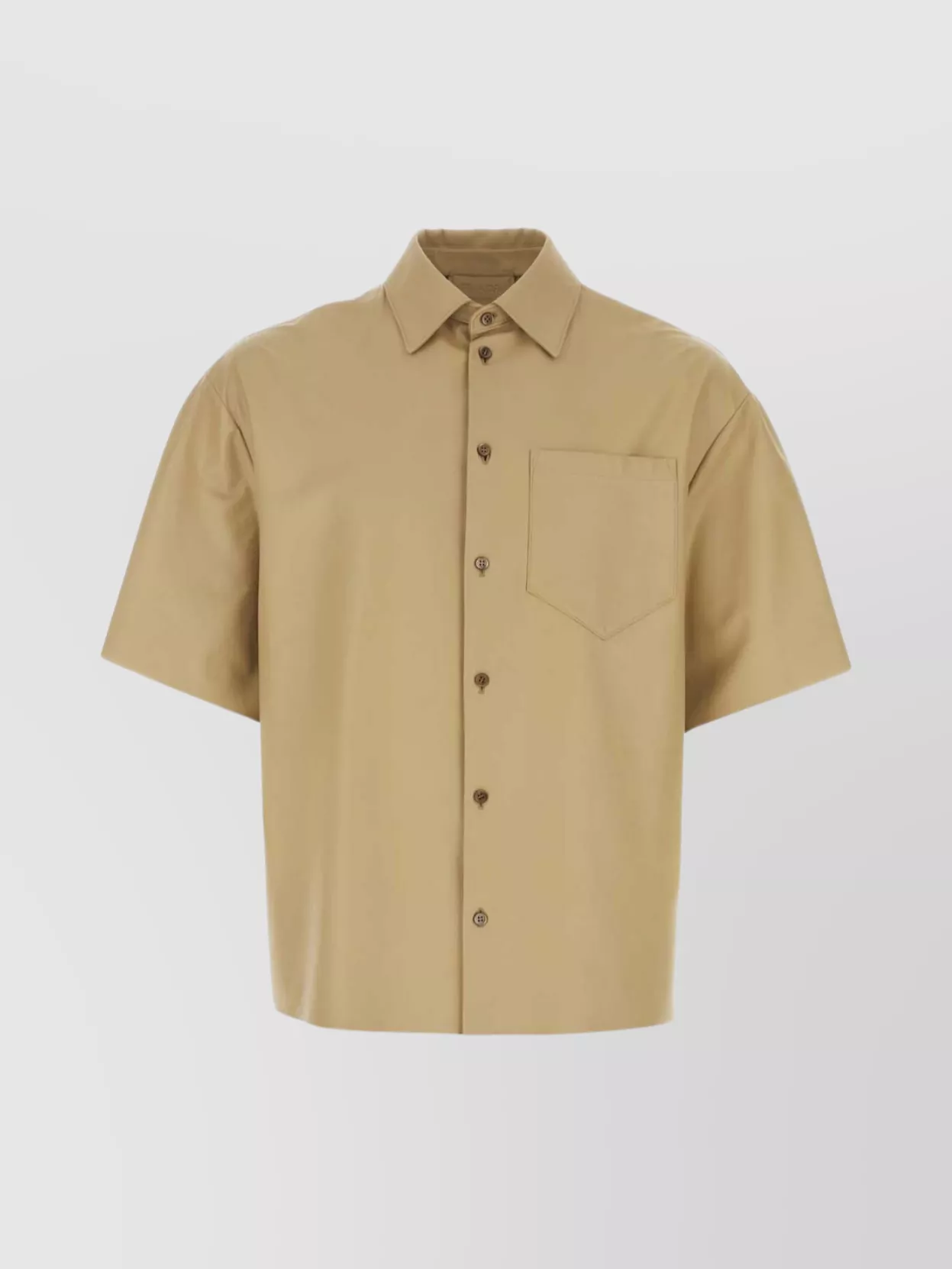 Shop Prada Leather Shirt With Back Yoke And Chest Pocket