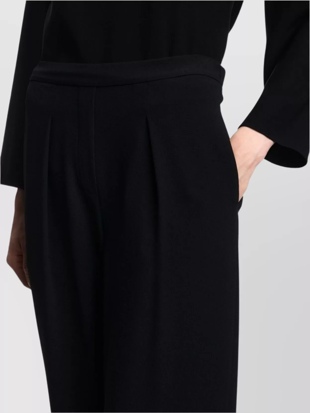 Emporio Armani High Waist Pleated Wide Leg Trousers