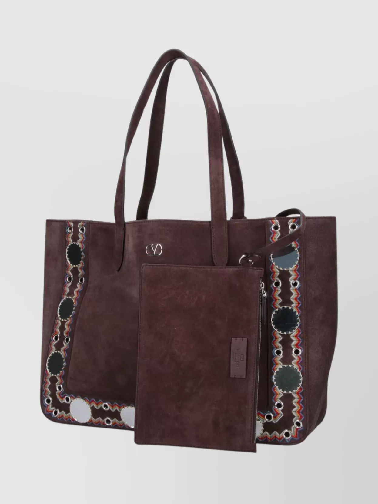 Valentino Garavani Suede Tote Bag Dual Handles