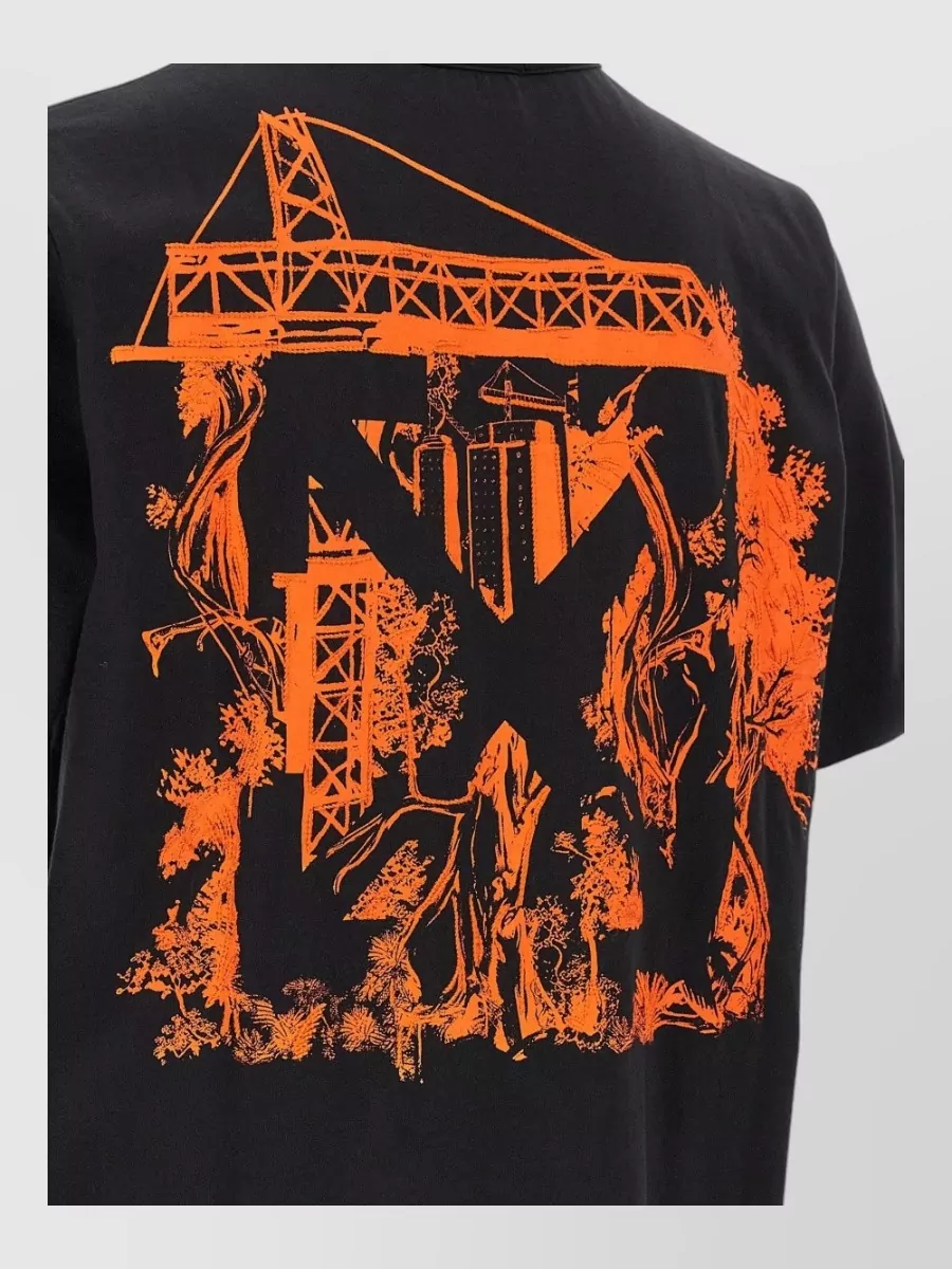 Off-White Cotton Logo Print T-Shirt