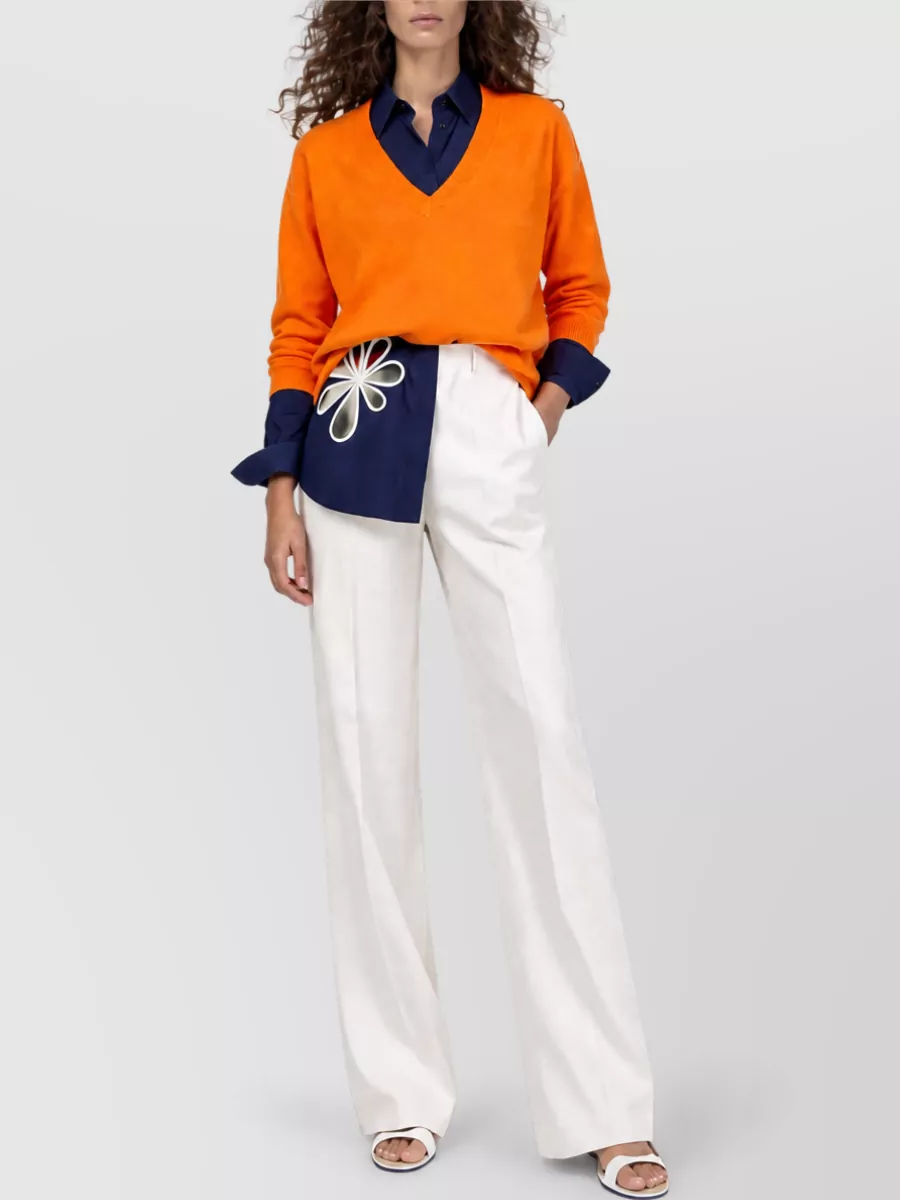 Fendi V Neck Long Sleeve Regular Fit Sweater