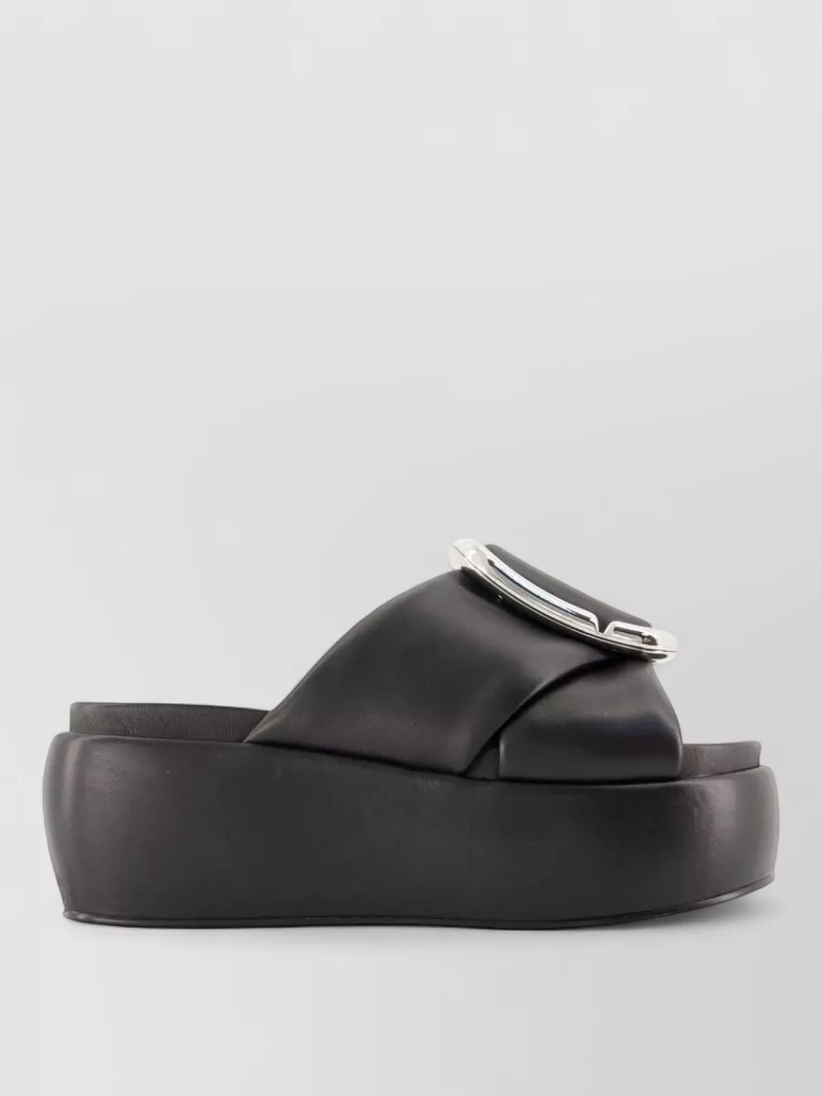 Marc Jacobs The Pop J Marc Platform Wedge Slide Sandal In Black