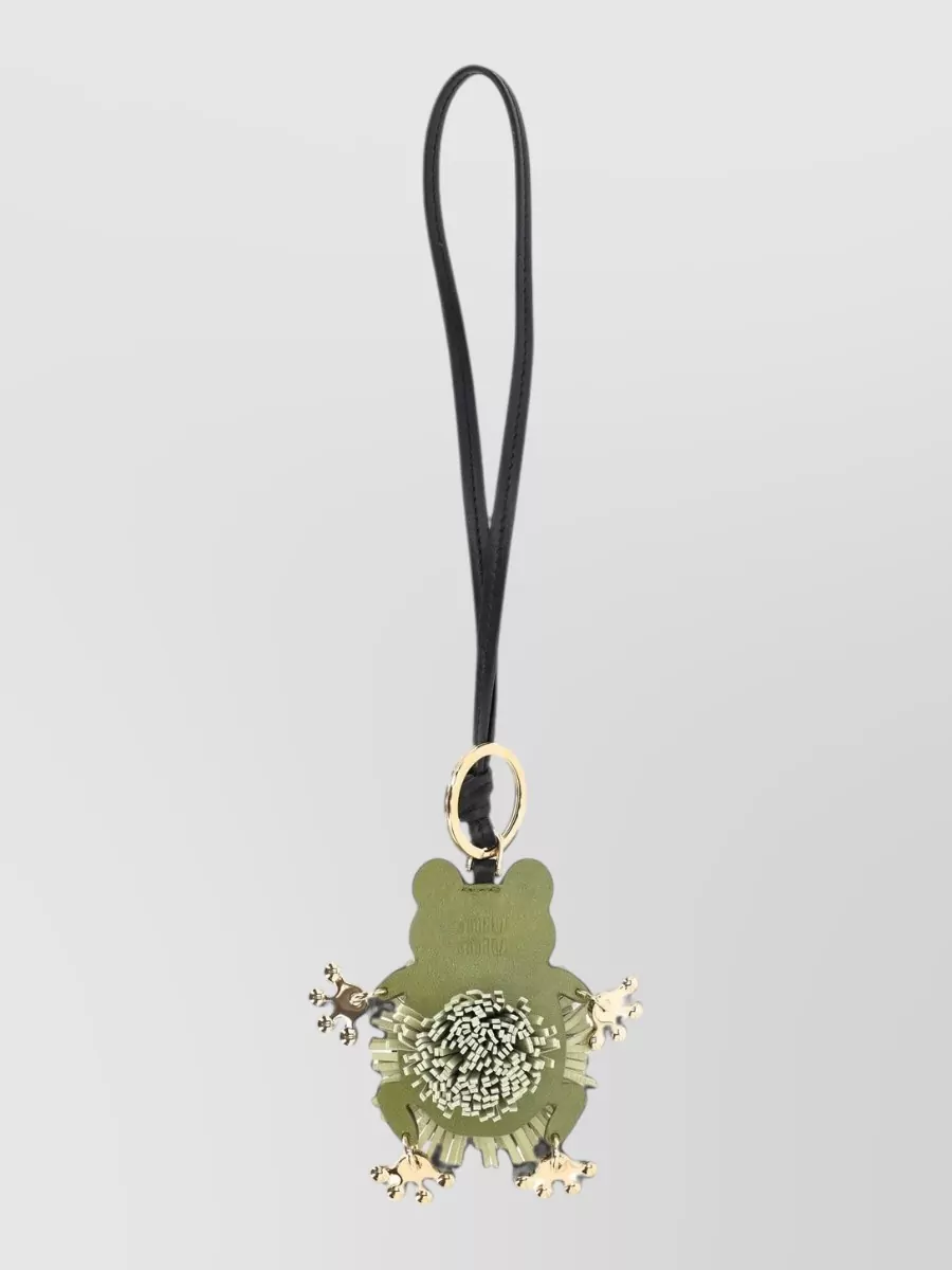Miu Miu leather frog keyring