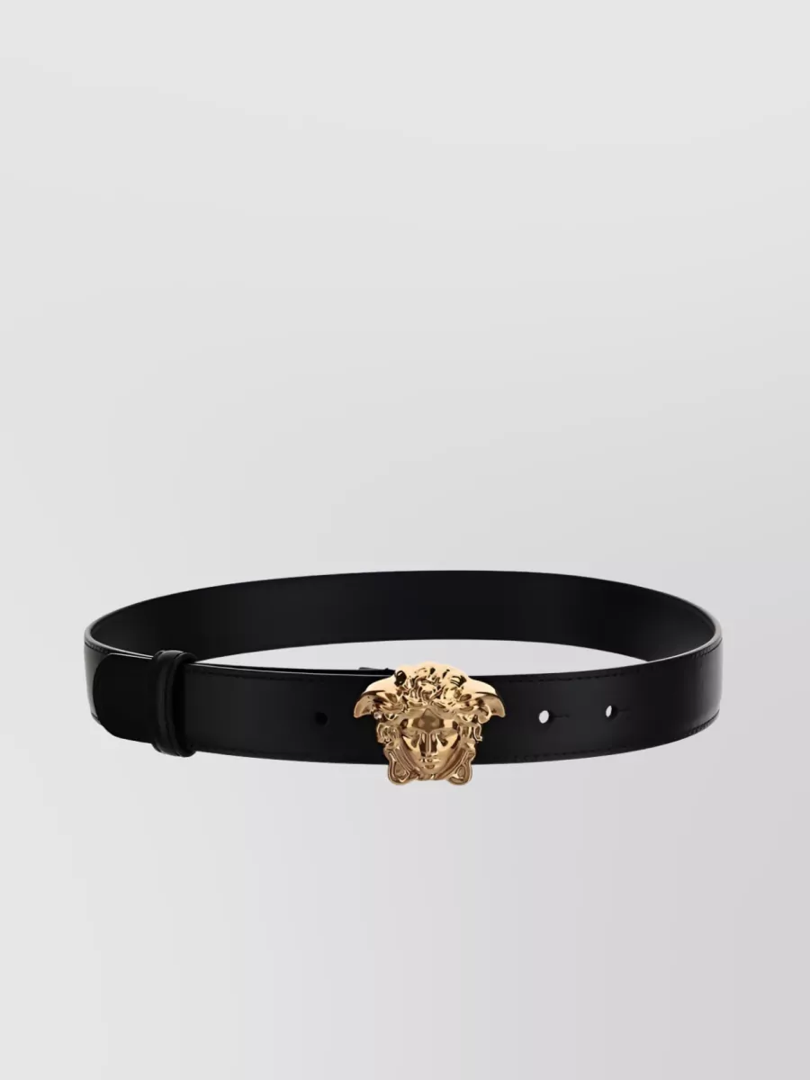 Shop Versace Medusa Power Belt In Black