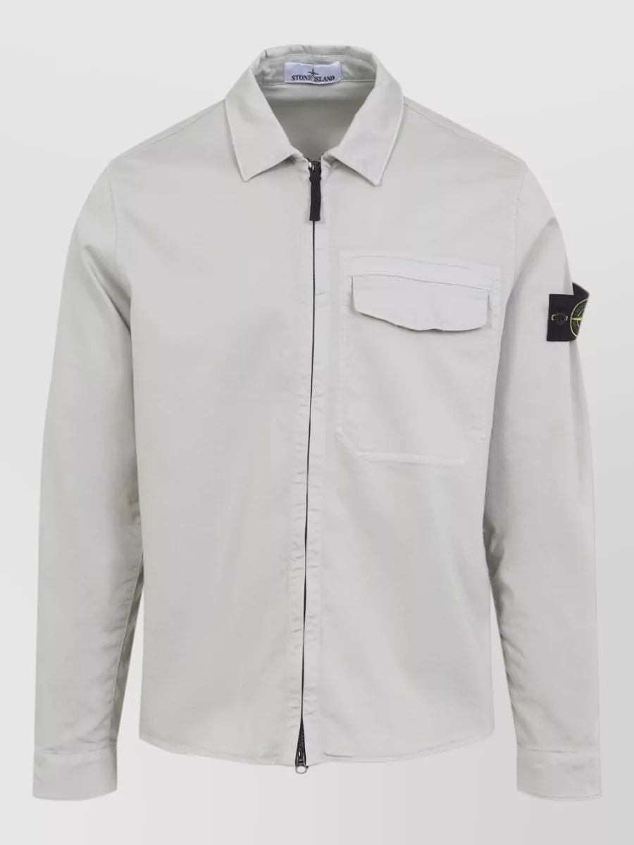 Stone Island Long Sleeve Shirt Buttoned Cuffs Front Pocket