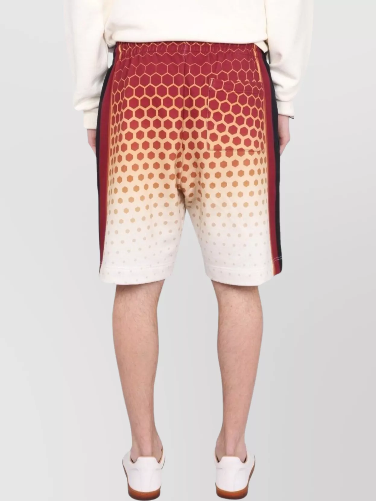 Dries Van Noten Harbor Graphic Print Side Stripe Shorts