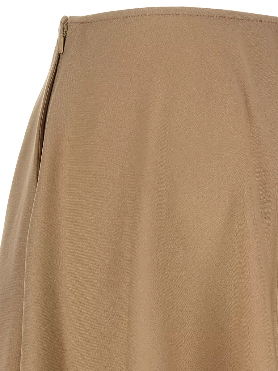 Moschino Virgin Wool Flared Midi Skirt