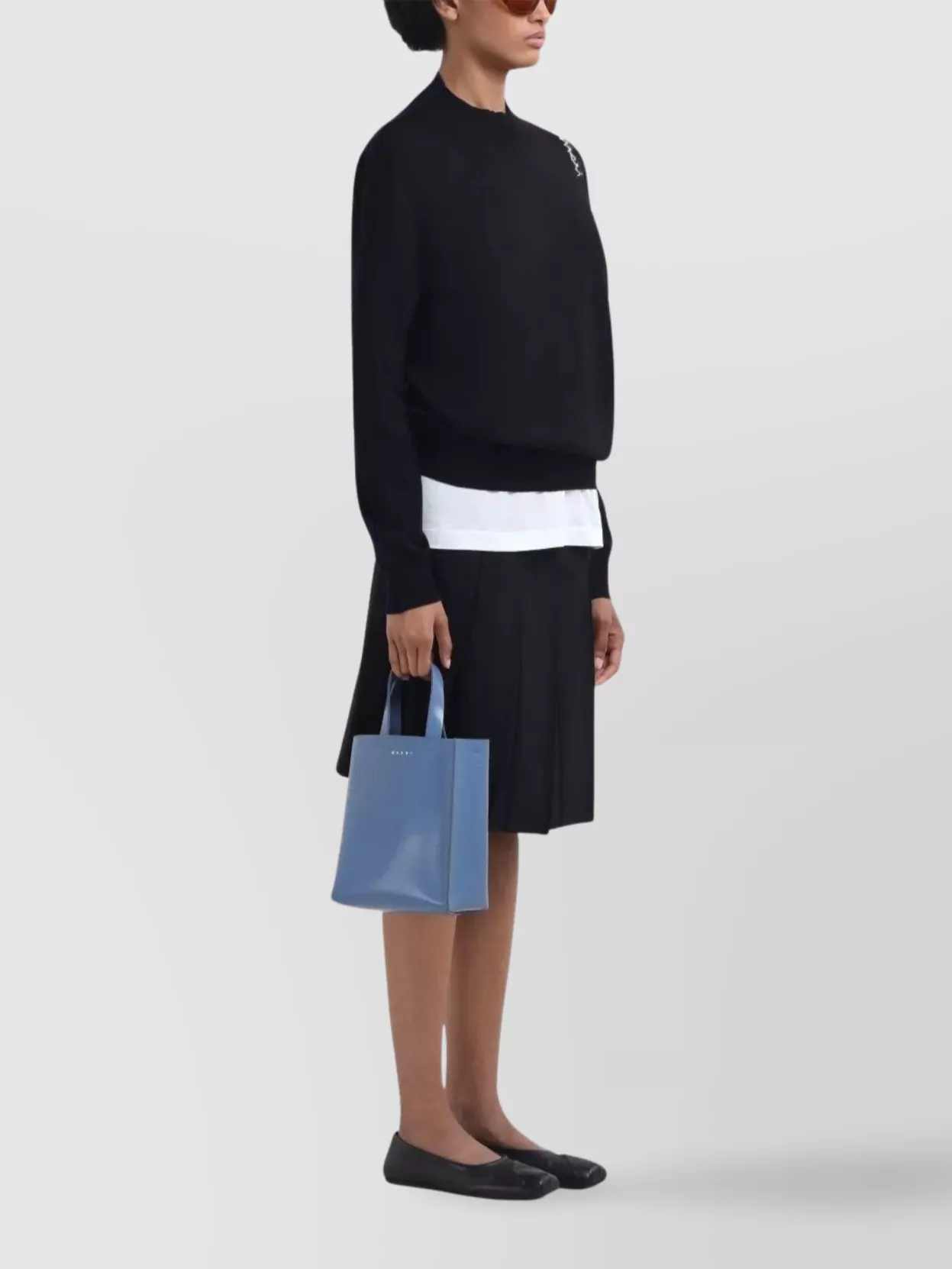 Marni Textured Logo T-shirt With Relaxed Fit In White