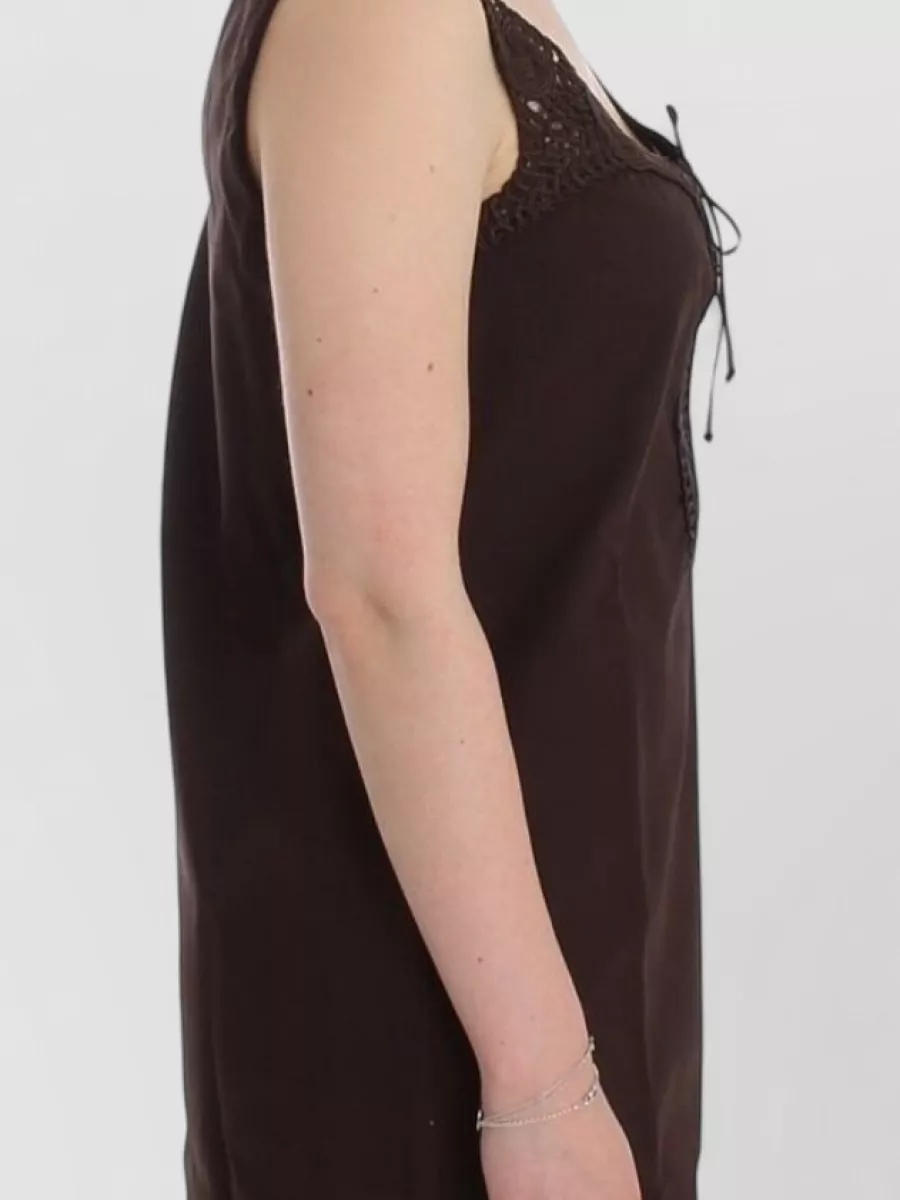 Ermanno Scervino Cotton Stretch V-Neck Sleeveless Mini Beach Dress