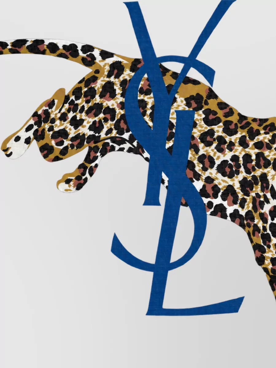 Saint Laurent leopard-print wool scarf