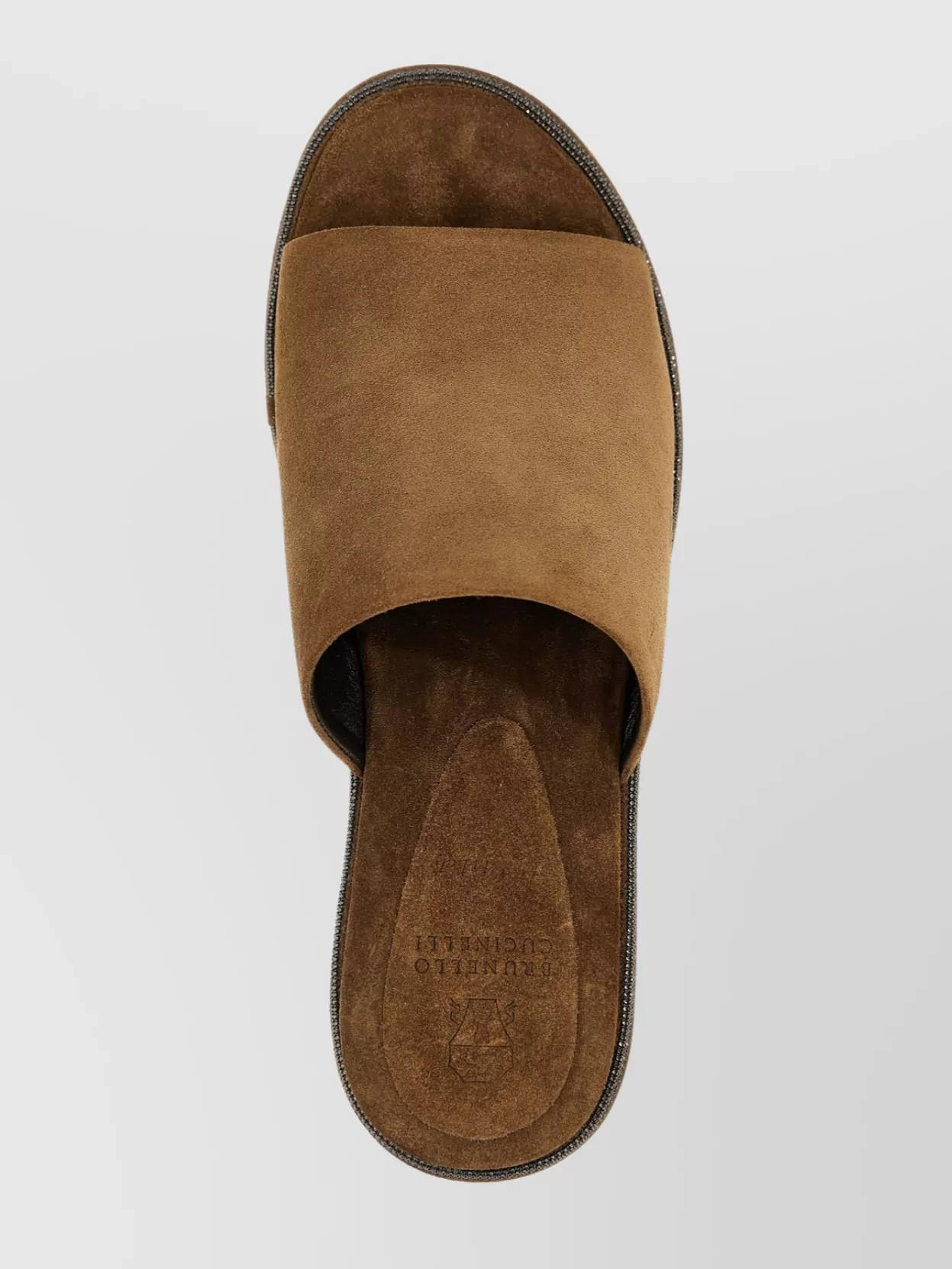 Brunello Cucinelli Suede Finish Platform Sole Open Toe Sandals