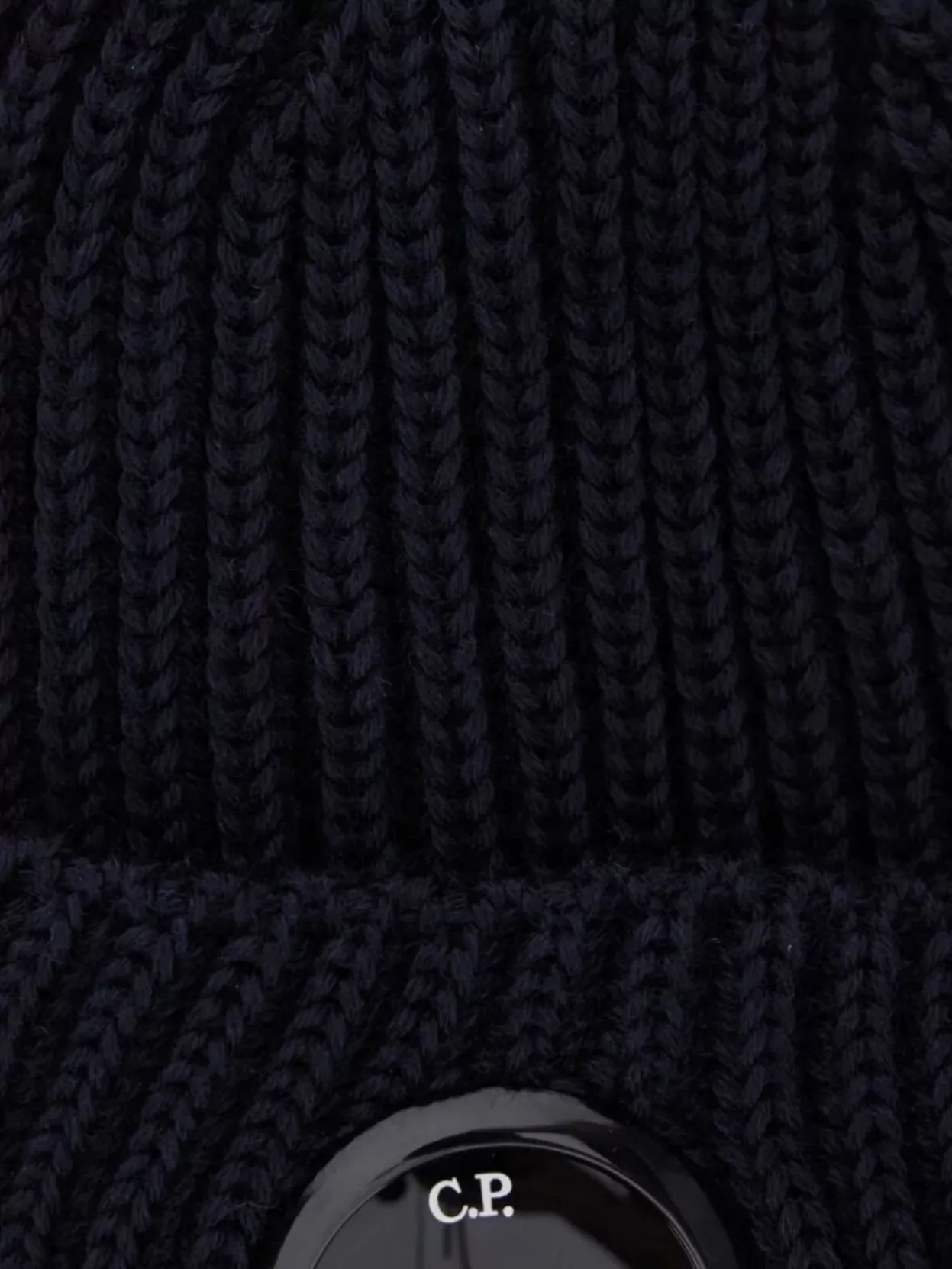 C.p. Company Stretch Knit Beanie Featuring Lens Detail