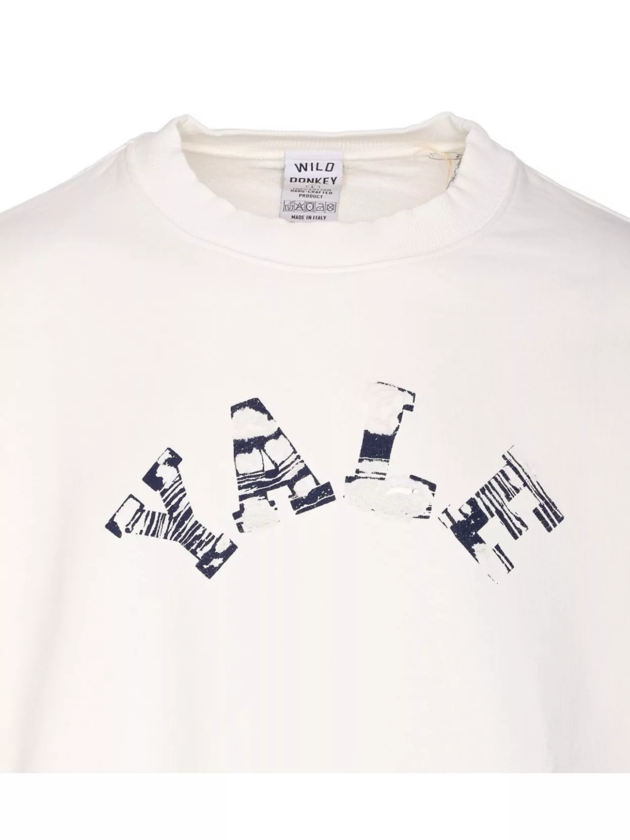 Wild Donkey Crewneck Sweater With Graphic Print Detail In White