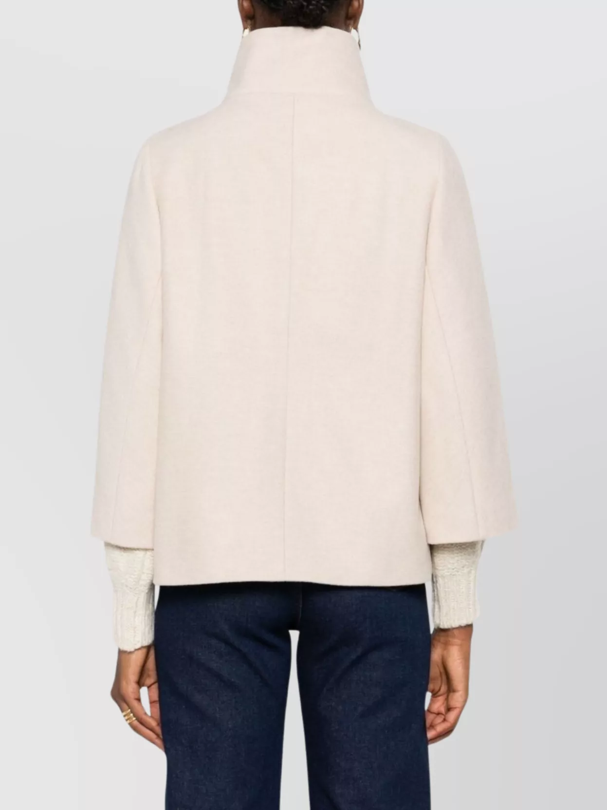 Fay Wool Cape With High Collar And Pockets In Multi