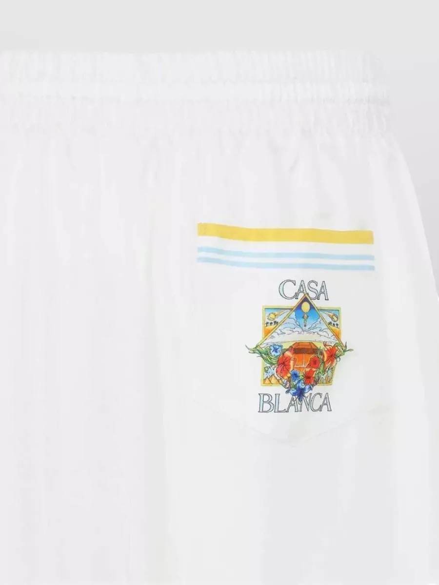 Casablanca Silk Drawstring Swim Shorts