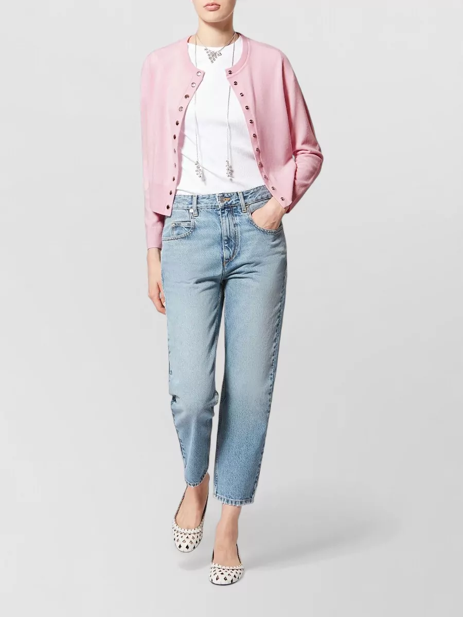 Isabel Marant Idesia Cardigan Crew Neck Long Sleeves