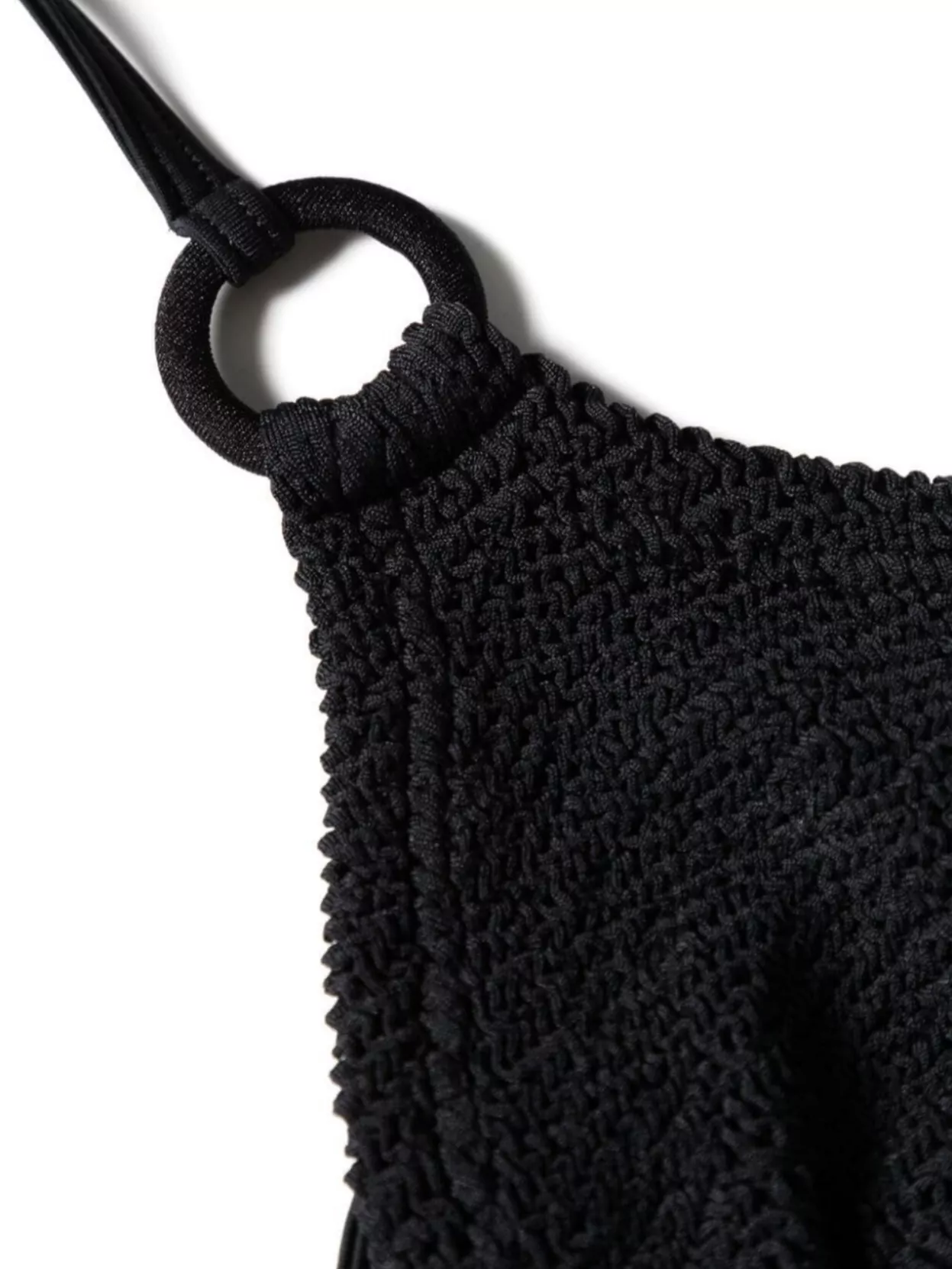 Hunza G Rings Detail Halter Neck Bikini Set In Black