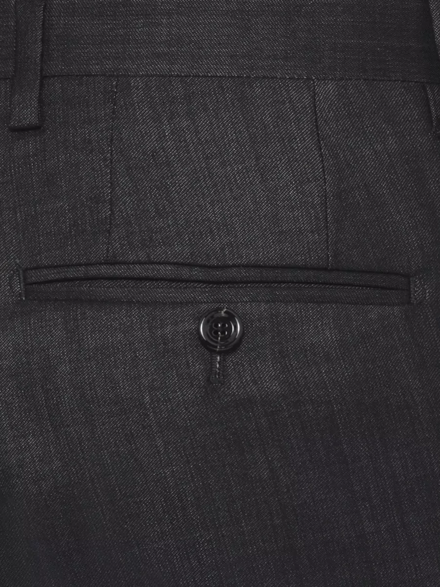 Lardini Wool Suit Notch Lapel Structured Tailoring In Black
