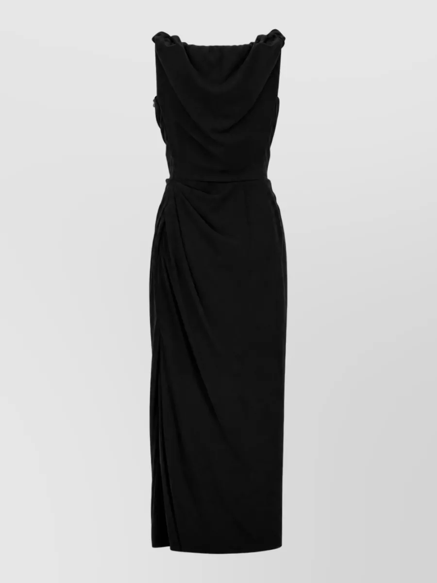 Vivienne Westwood Silk-blend draped sleeveless midi dress