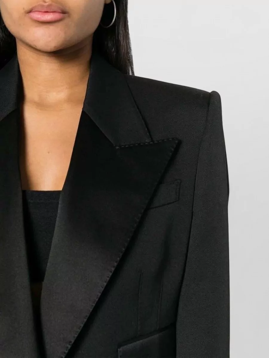 Dolce&Gabbana Cropped Blazer Virgin Wool Silk Blend