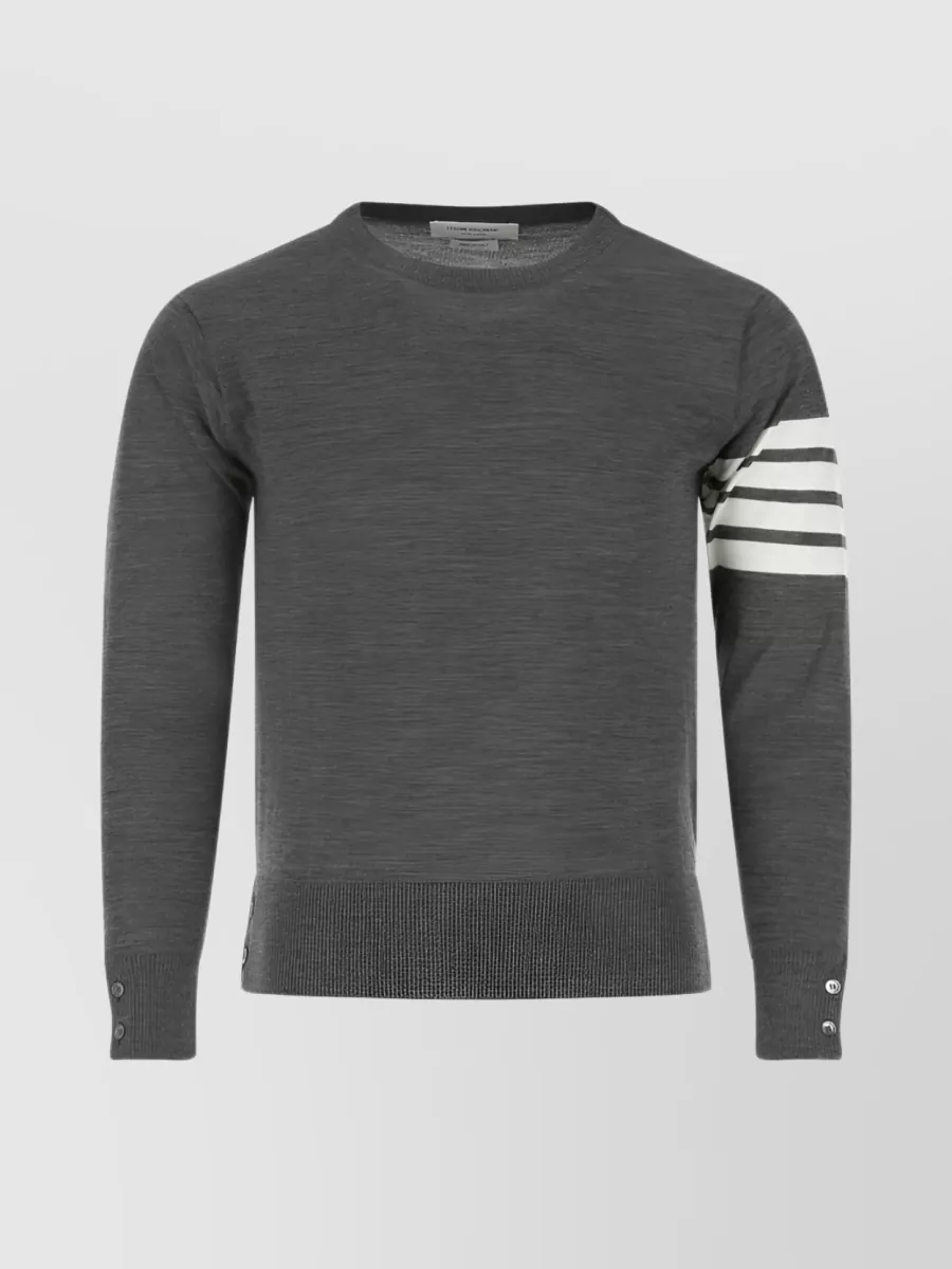 Shop Thom Browne 4-bar Wool Knit Jumper In Black