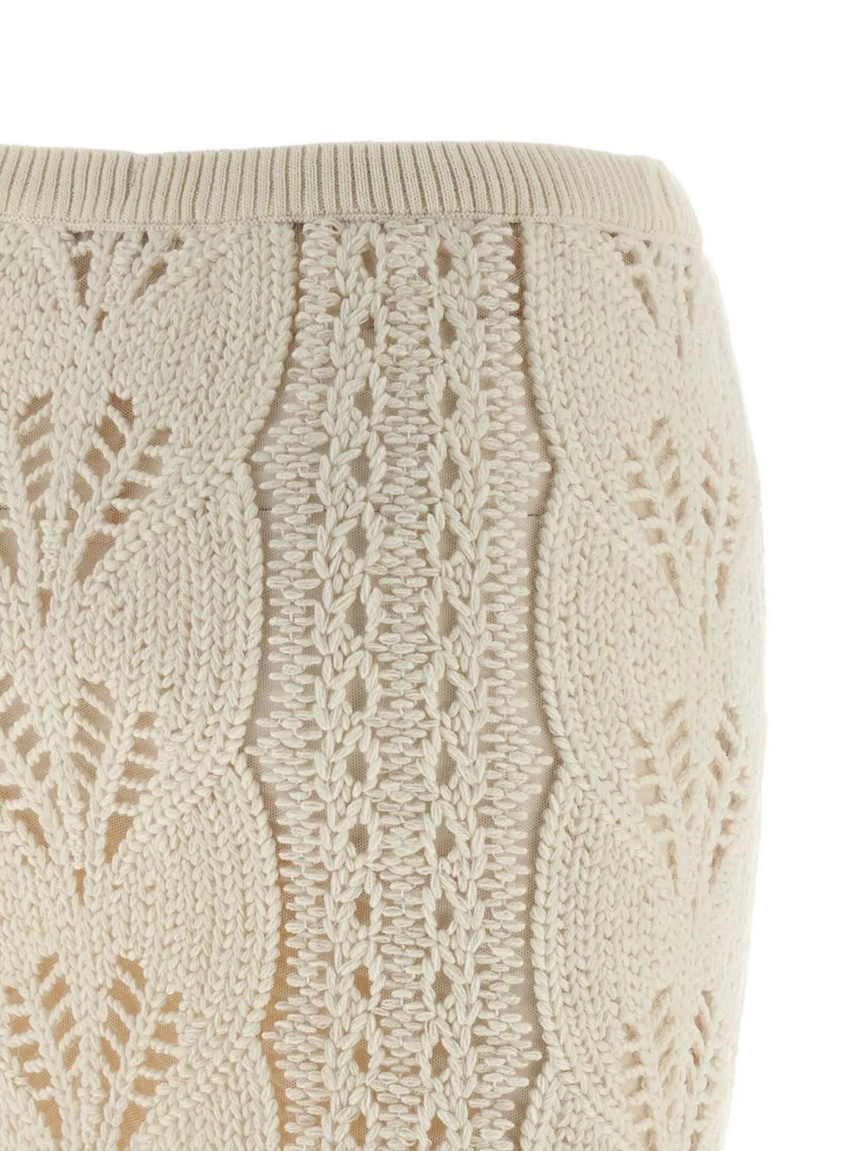 Ermanno Scervino Knit Texture Skirt Scalloped Edge