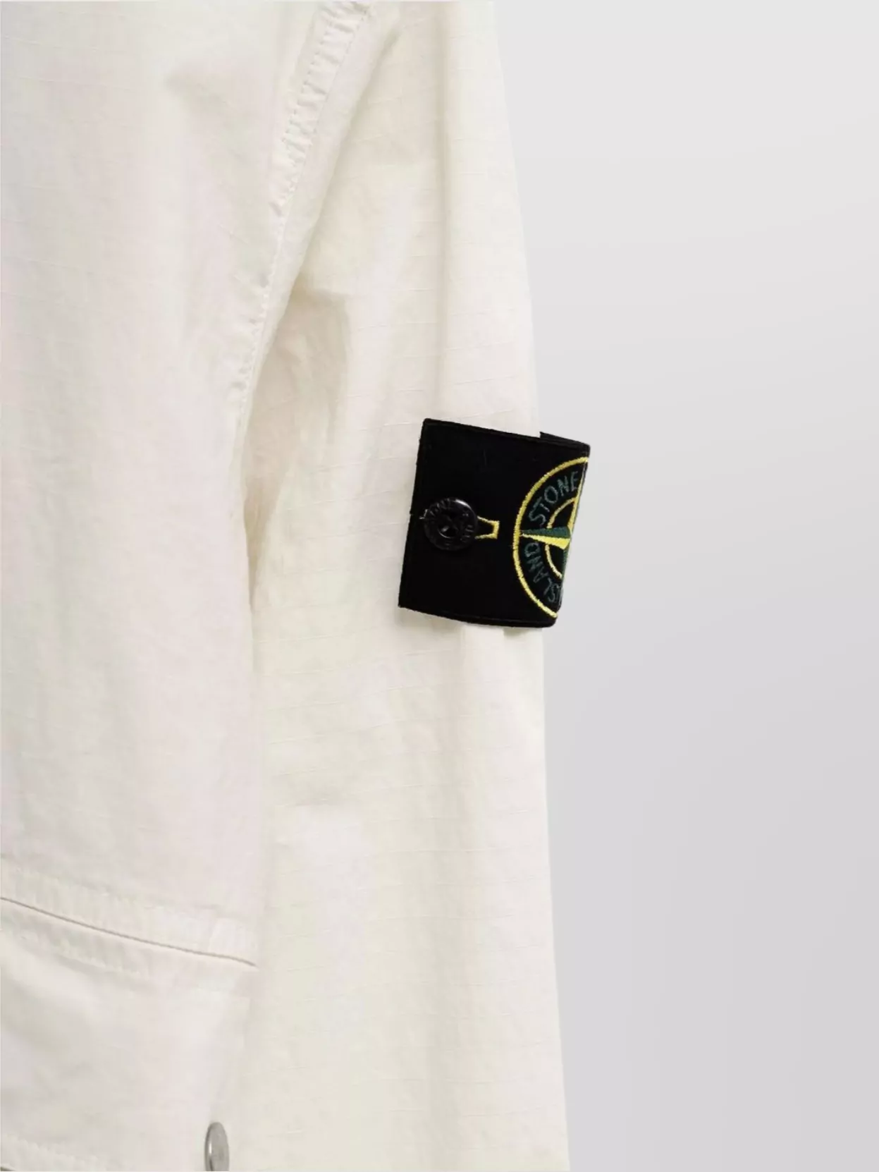 Stone Island Overshirt With Patch Pockets And Snap Cuffs In White